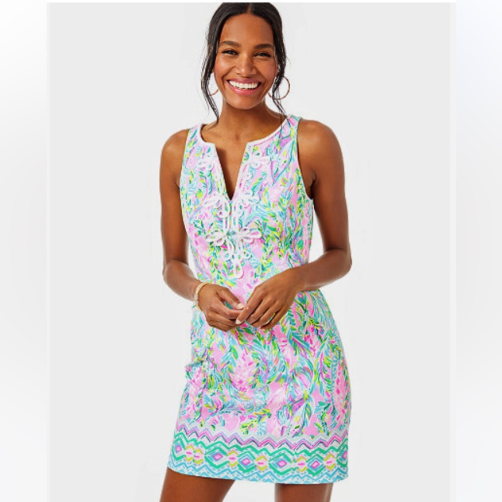 Lilly Pulitzer Gabby Stretch Shift Dress Multi Unicorn Of The Sea 00